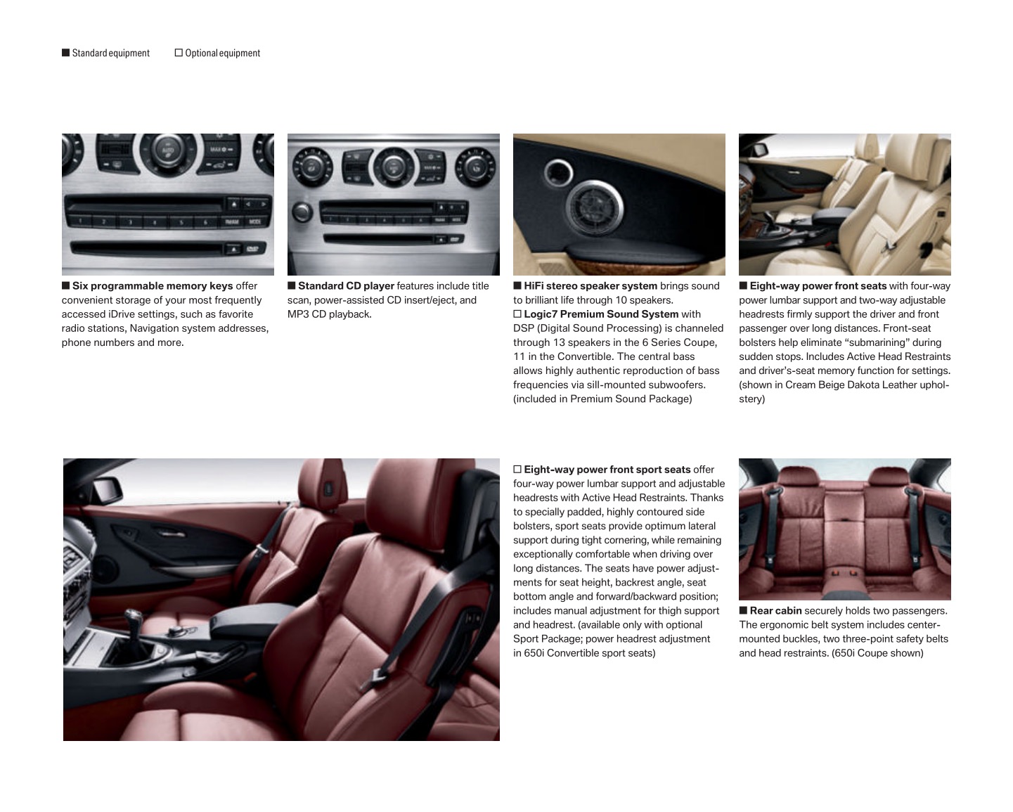 2008 BMW 6-Series Brochure Page 23